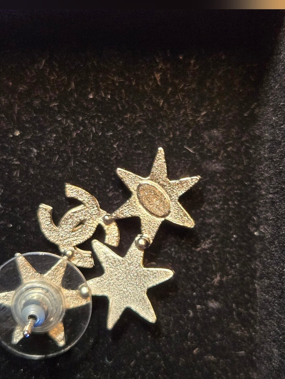#147 CHANEL Star CC Earrings Silver, 2016 pierced - AUTHENTIC CHANEL - Picture 10 of 14
